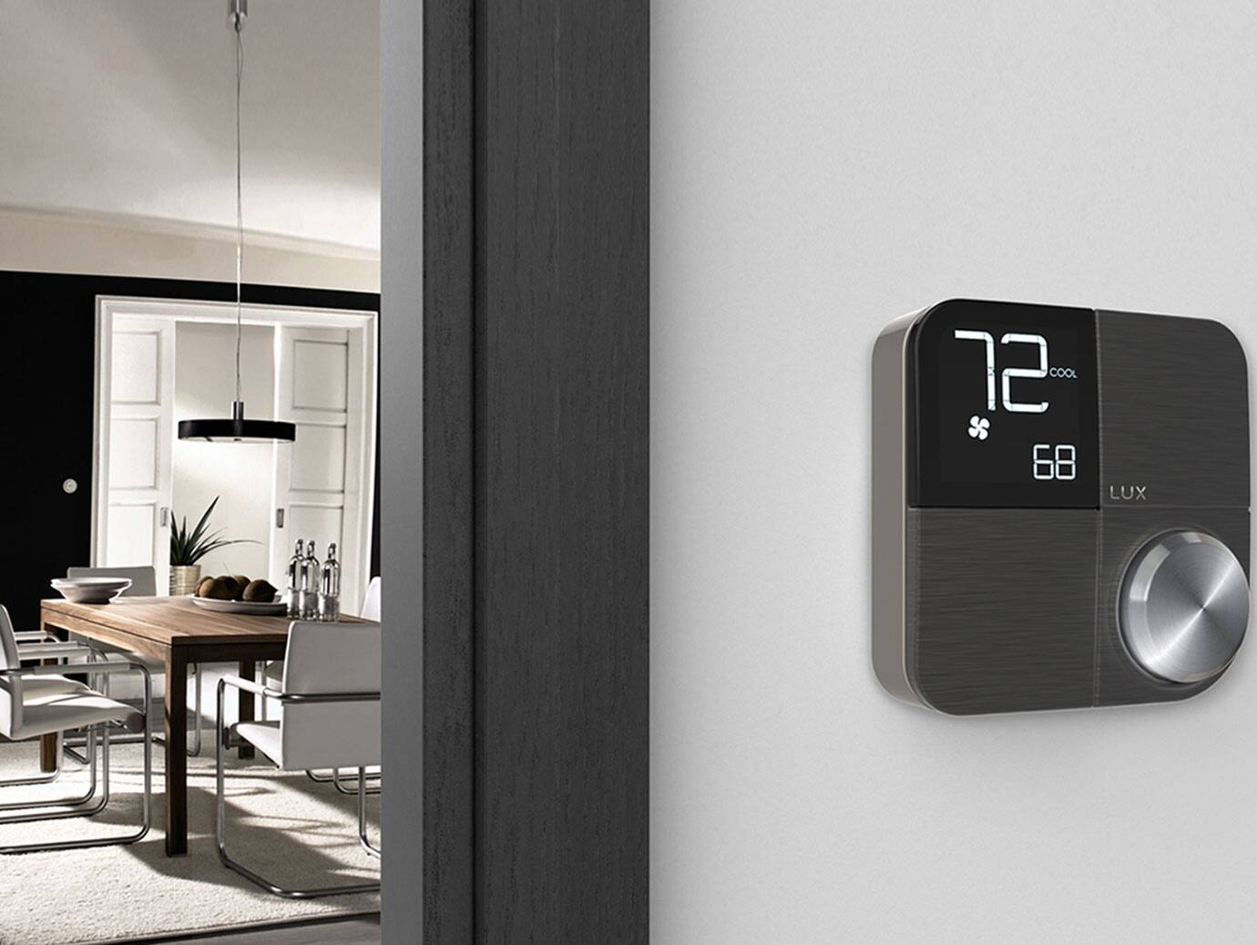  smart thermostat on the wall